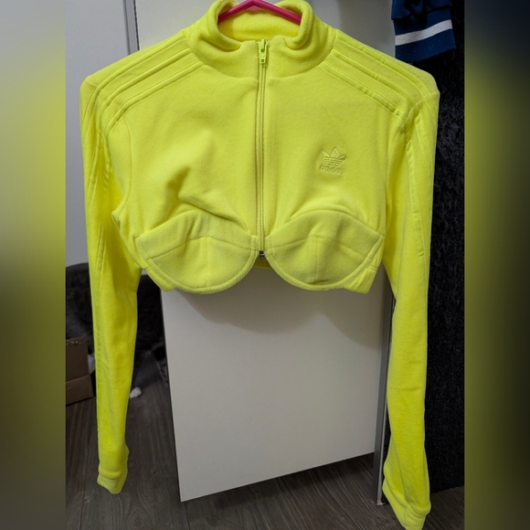 adidas Tops - New Neon Yellow Adidas X Jeremy Scott Cropped Track Top/Jacket Perfect Condition